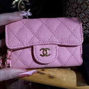 Chanel Pink Quilted Wallet / mini purse